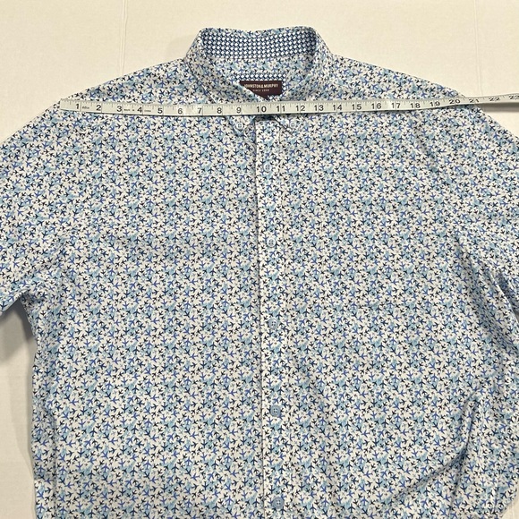 Johnston & Murphy Men’s Short Sleeved Shirt, XL, Airplane Print, Blue & White - Picture 10 of 10